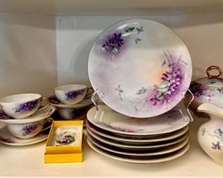 Antique Limoges china - violets