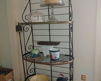 French Style Iron & Brass Baker's Rack