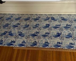 Nautical Blue Delft Kiln Fired Ceramic Tiles 50 count 6”x6”