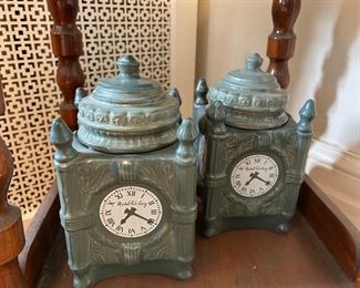 Vintage Marshall Fields Clock Candy Jar Or Small Cookie Jar
