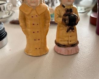  RUSSIAN PORCELAIN FIGURINE SALT AND PEPPER SHAKERS 