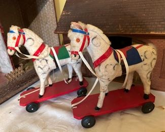 Antique Pull Horse Toys, Made in West Germany