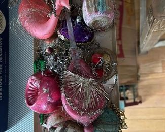 Vintage Christmas Ornaments German Blown Glass Wire Wrapped 