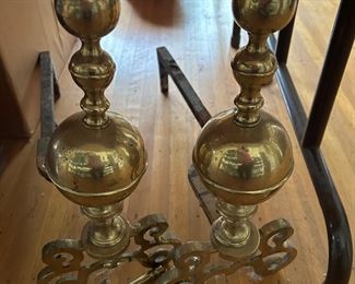 Pair Of American Federal Style Brass Andirons