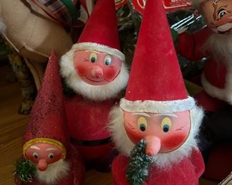 Vintage Christmas paper mache Santas - Germany candy containers