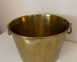 Antique 8in tall Brass Pail Bucket Brown & Bro’s Waterbury CT 