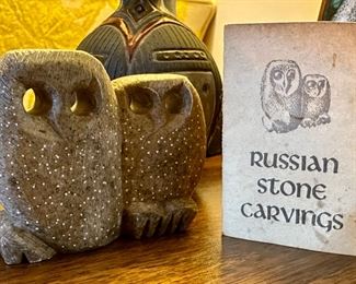 Russian Owl Stone Carving