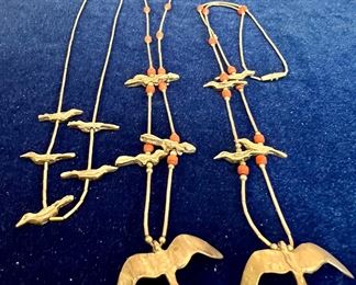 Native American Fetish Necklaces with Stones and Sterling