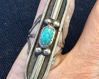 Sterling & Turquoise Ring - Native American Tully Sam