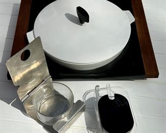 Super Cool Casserole in Black and Teak Tray as well as other interesting MCM items!