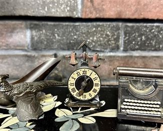 Antique Pipe Holder (left) and two vintage pencil sharpeners
