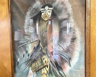 Native American Pastel, Signed