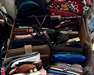 Assorted wallets, cosmetic bags, & change purses
