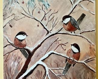 "Three Birds" Oil on Canvas