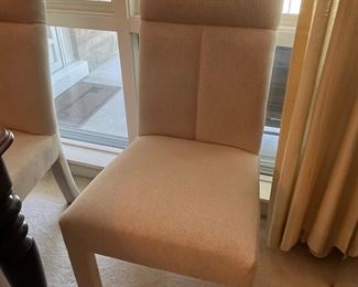 (4) upholstered slipper chairs