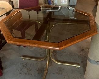 Wood/glass dining table