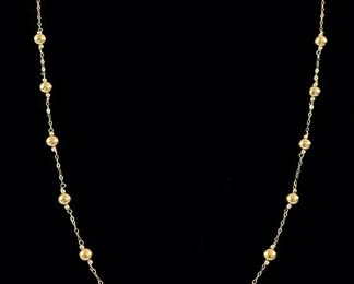 Fine Milor Italy 14K Yellow Gold Ball Chain 20Ó Necklace, 1.8 Grams