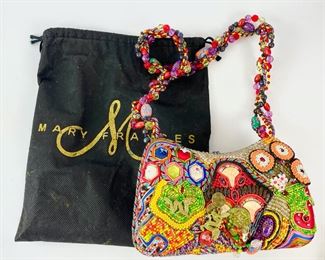 Fantastic Mary Frances Colorful Beaded Embroidered Hippie Boho Shoulder Handbag W/ Dust Bag 