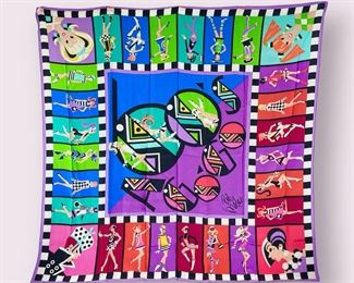 Fantastic Bob Mackie Colorful Mid Century Modern Silk Scarf