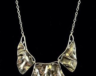 Fine Israel Sterling Silver Modernist Chunky 18" Necklace, 23 Grams