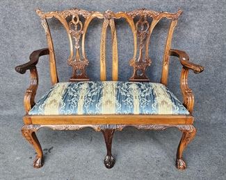 20th C Philadelphia Style Settee Chippendale Goddard Townsend Replica