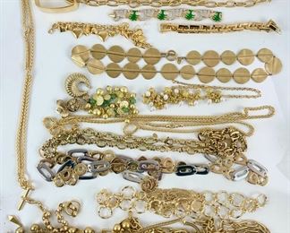 Vintage Milor, Joan Rivers, Anne Klein & Other Gold Tone Costume Jewelry 