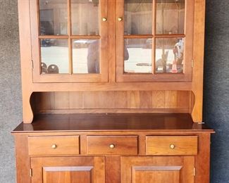 20th C Sealy Furniture Cupboard Hutch Brass Knobs 