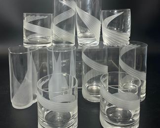 Mcm Vintage Lenox Windswept Double Old Fashion Glasses