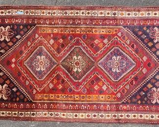 
Vintage Multi Colored Persian Wool Area Rug Hand Knotted 