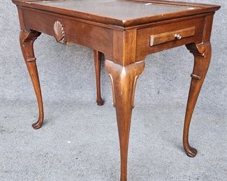 20th Century One Drawer Tea Table Queen Anne Style 
