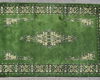 Maroc Marruecus Morocco Marokko Modern High Pile Wool Hand Knotted Area Rug - green, black & cream
