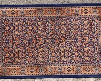 Vintage Persian Area Rug Wool Silk Blend Small