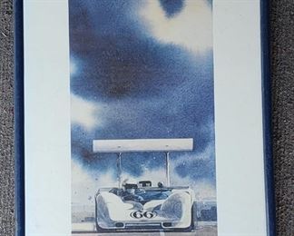 1967 Pencil Signed Bill Neale Car Automobile Framed Poster 