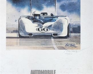 1967 Pencil Signed Bill Neale Car Automobile Framed Poster 