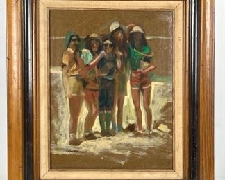 P.D. Avallone Oil Painting in Masonite - Dated 1983. Framed 