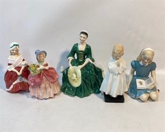 5 Vintage Royal Doulton English Porcelain Figurines 