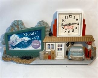 Vintage 1990 Coca Cola Collectible Roadside Gas Station Wall Sign
