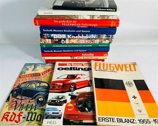 15 Vintage German Automobile and Motor Vehicle Books and Magazines - Volkswagen, Sports Cars, Public Transportation and More