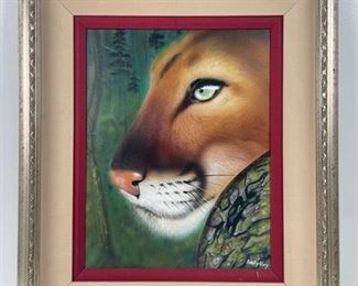 Original Oil Painting Of Leopard on Canvas -