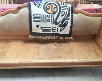 Unique Pine couch, needs new cushions, would be awesome in cow hide
