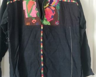 vintage embroidery shirt, S--M