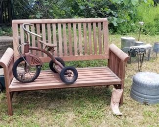 Outdoor bench, vintage bike and lots  more