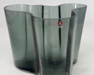 Vintage Littala Vase By ALVAR AALTO In Smoky Gray