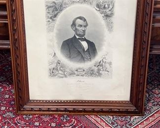 Abraham Lincoln Print Engraved by J.C. Buttre