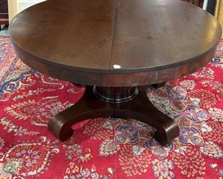 Empire Mahogany Dining Table - Has Six Leaves - Extends to Ten Foot Long