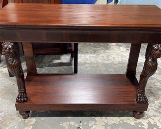 Mahogany Full Bodied Lion Entrance Table