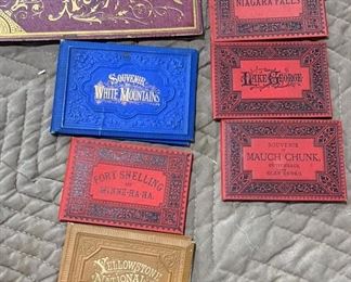 Mauch Chunk, Yellowstone, Fort Snelling, Lake George, Niagara Falls, White Mountains, Lake Placid, and Newport Rhode Island Souvenir Photo Books