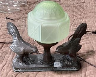 Rooster Lamp with Art Deco Shade