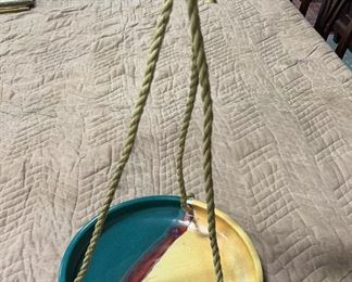 Walt Glass Pottery Hanging Bird Feeder
