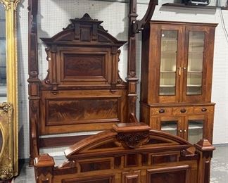 Walnut Victorian Half Tester Full Size Bed